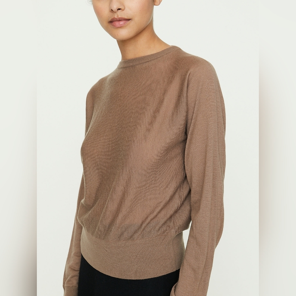 NWT Extreme Cashmere N°362 Elleni 100% Cashmere Crewneck Sweater In Chai O/S - Picture 4 of 12